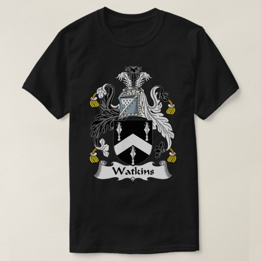 Watkins Coat of Arms Family Crest T-shirt (Design voorkant)