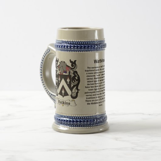 Watkins Family Coat of Arms Bierpul (Voorkant links)