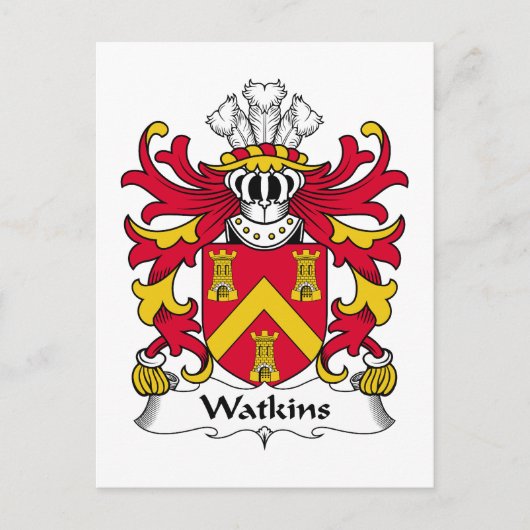 Watkins Family Crest Briefkaart (Voorkant)