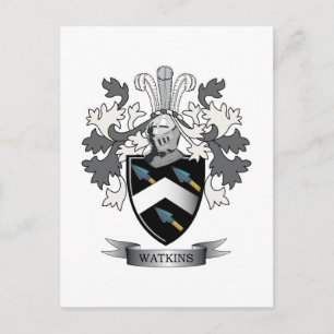 Watkins Family Crest Coat of Arms Briefkaart