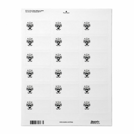 Watkins Family Crest Coat of Arms Etiket (Full Sheet)