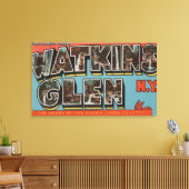 Watkins Glen, New York - Large Letter Scenes Canvas Afdruk (Insitu (Woonkamer))
