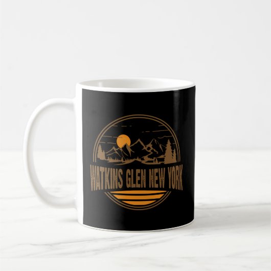 Watkins Glen New York Mountain Print Koffiemok (Links)