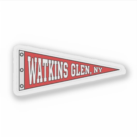 Watkins Glen, New York - pennant Sticker (Voorkant)
