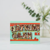 Watkins glen NY Retro Briefkaart (Staand voorkant)
