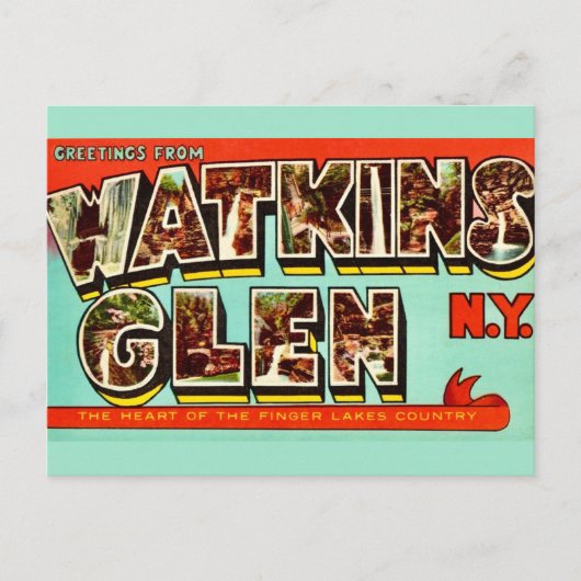 Watkins glen NY Retro Briefkaart (Voorkant)