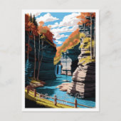 Watkins Glen State Park Art vintage reizen Briefkaart (Voorkant)