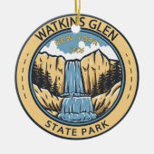 Watkins Glen State Park New York Badge  Keramisch Ornament (Voorkant)