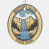 Watkins Glen State Park New York Badge  Keramisch Ornament (Links)