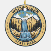 Watkins Glen State Park New York Badge  Keramisch Ornament (Achterkant)