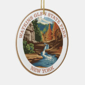 Watkins Glen State Park, New York. Keramisch Ornament (Rechts)