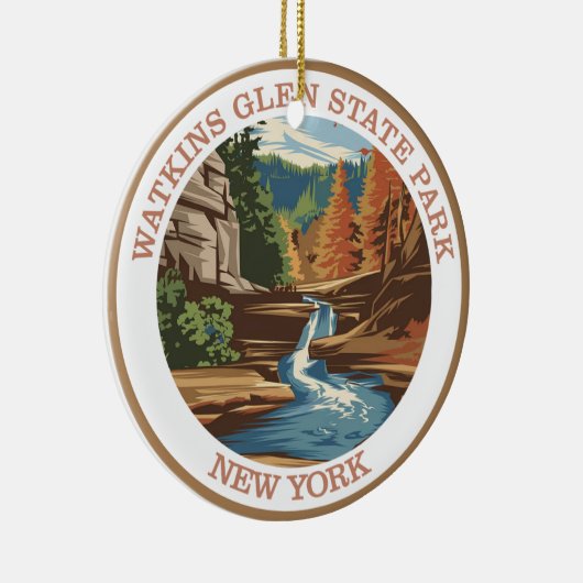 Watkins Glen State Park, New York. Keramisch Ornament (Rechts)