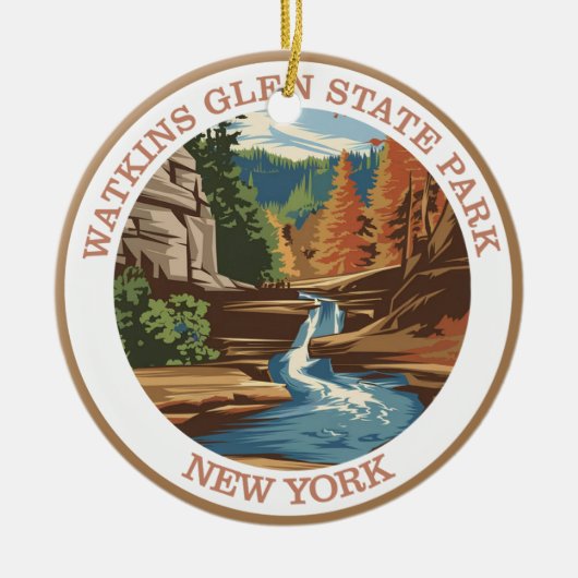 Watkins Glen State Park, New York. Keramisch Ornament (Voorkant)