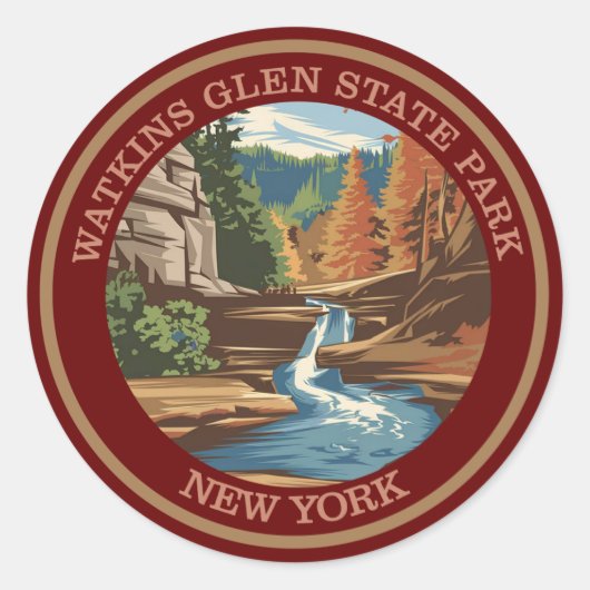 Watkins Glen State Park, New York. Kleur Ronde Sticker (Voorkant)
