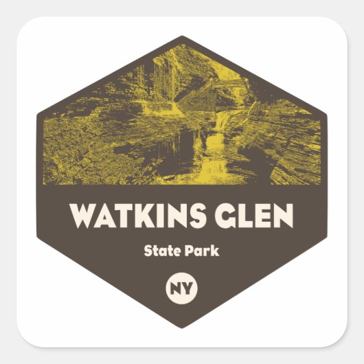 Watkins Glen State Park New York Vierkante Sticker (Voorkant)