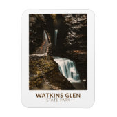 Watkins Glen State Park New York Waterverf Retro Magneet (Verticaal)