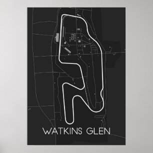 Watkins Glen Track Kaart Poster