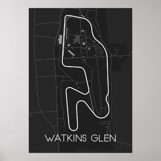 Watkins Glen Track Kaart Poster (Voorkant)