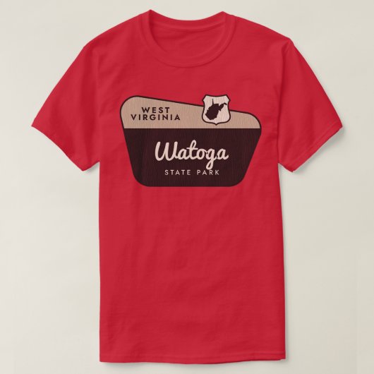 Watoga State Park West Virginia Welkomstbord T-shirt (Design voorkant)