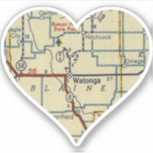 Watonga OK Retro Map Sticker (Voorkant)