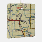 Watonga Oklahoma kaart Keramisch Ornament (Rechts)