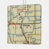 Watonga Oklahoma kaart Keramisch Ornament (Links)