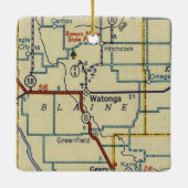 Watonga Oklahoma  kaart Keramisch Ornament (Achterkant)