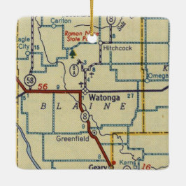 Watonga Oklahoma  kaart Keramisch Ornament