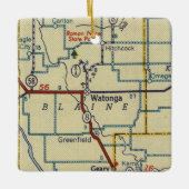Watonga Oklahoma kaart Keramisch Ornament (Voorkant)