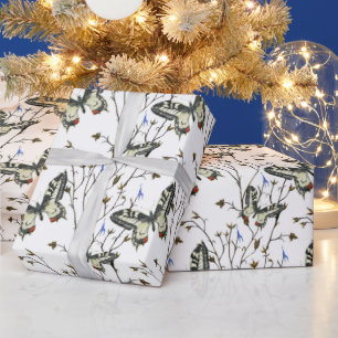 Watrecolor Butterflies Garden Natuur Pattern Art Cadeaupapier