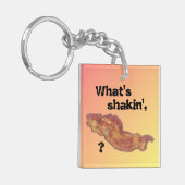 Wat's Shakin' Bacon Sleutelhanger Geel Roze Grappi (Voorkant Links)