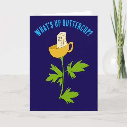Wat's Up Boterbloem Grappig Kaart (Voorkant)