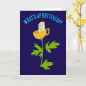 Wat's Up Boterbloem Grappig Kaart (Gele Bloem)