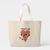 'Wat's Up!' Cool Hart Karakter Grote Tote Bag (Achterkant)