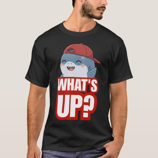 Wat's Up? - Grappige Chibi Haai T-shirt (Voorkant)