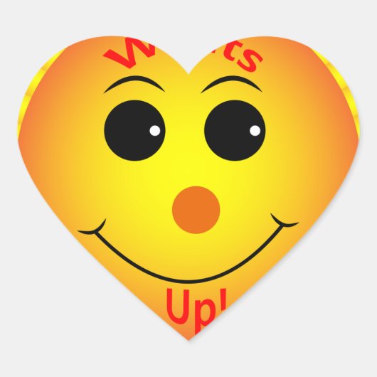 Wat's Up ! Hart Sticker (Voorkant)