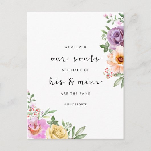 Watsoever Onze Ziel Ook Mogelijk Is, Emily Bronte Briefkaart (Voorkant)