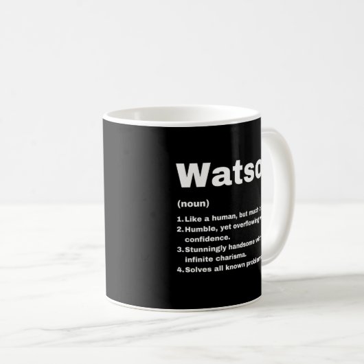 Watson aangepaste naamdefinitie koffiemok (Voorkant rechts)