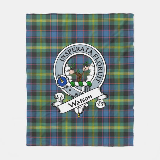 Watson Ancient Clan Badge Tartan Plaid Fleece Deken (Voorkant)