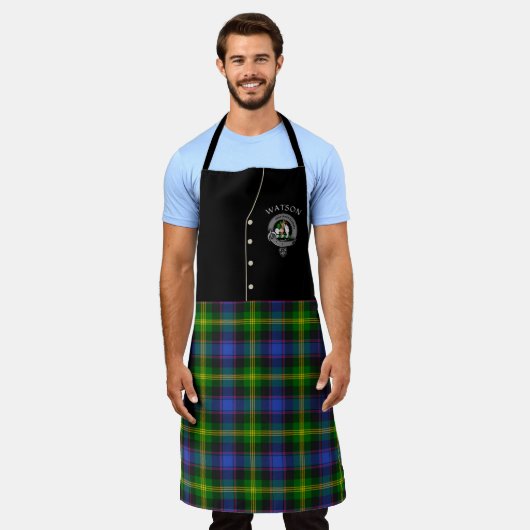 Watson Clan Badge & Tartan Kilt Schort (Gedragen)