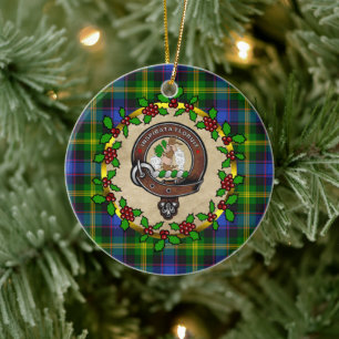 Watson Clan Badge & Tartan Persoonlijke mas Keramisch Ornament