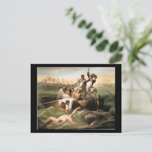 Watson en de haai, door John Singleton Copley Briefkaart (Staand voorkant)