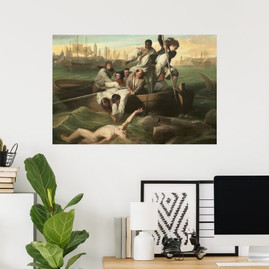 Watson en de haai van John Singleton Copley Poster (Thuiskantoor)
