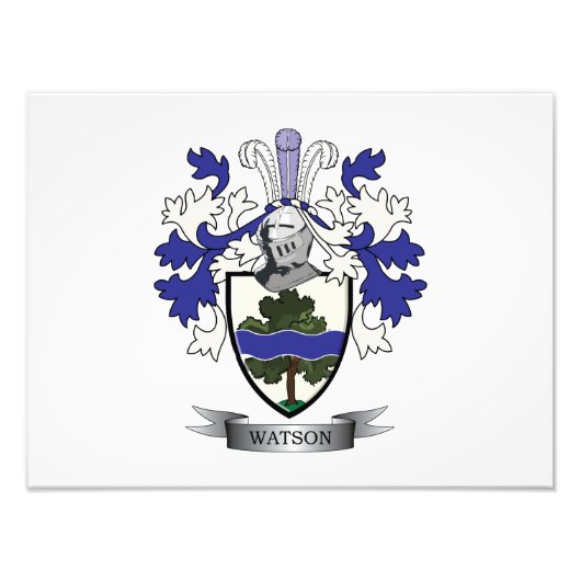 Watson Family Crest Coat of Arms Foto Afdruk (Voorkant)