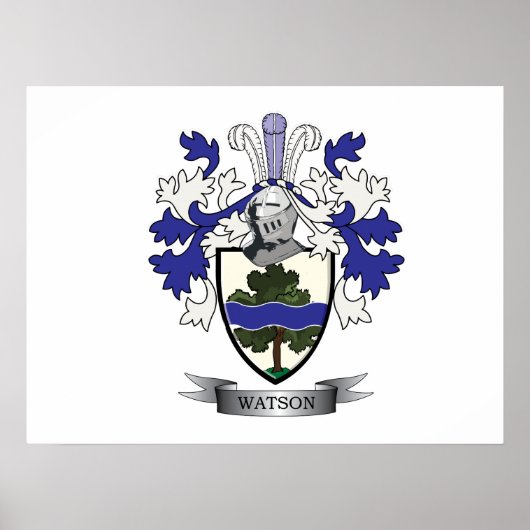 Watson Family Crest Coat of Arms Poster (Voorkant)
