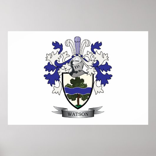 Watson Family Crest Coat of Arms Poster (Voorkant)