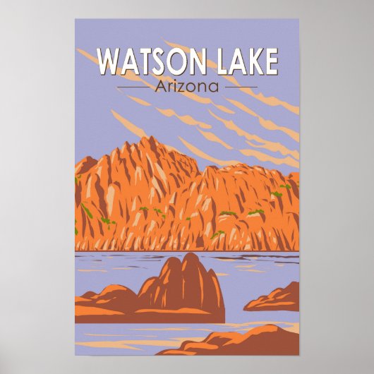 Watson Lake Arizona Reis Kunst Vintage Poster (Voorkant)