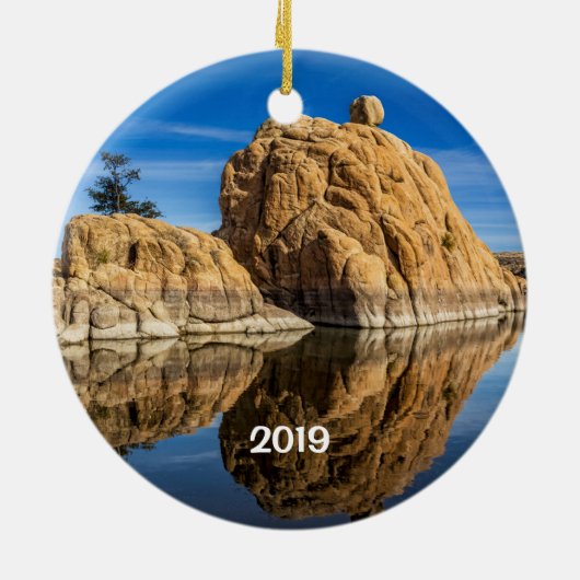 Watson Lake Monumental Rock Keramisch Ornament (Achterkant)