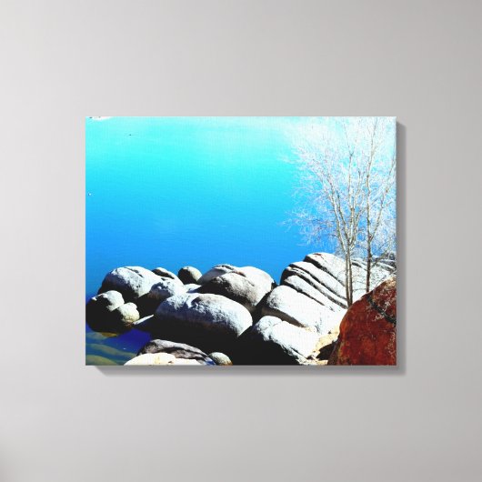 Watson Lake shoreline omwikkeld canvas Afdruk (Voorkant)
