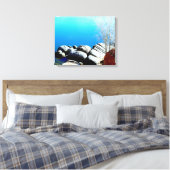 Watson Lake shoreline omwikkeld canvas Afdruk (Insitu (Slaapkamer))